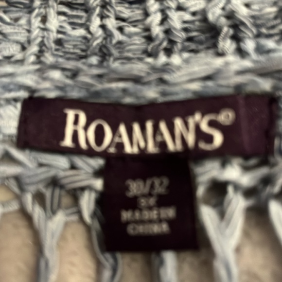 Roaman’s Crochet Cardigan- NWOT long open front with fringe Sz 3X - Picture 12 of 14